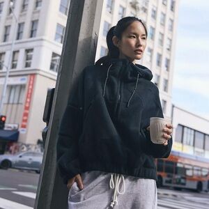 Free People Black FP Movement Fleece Half-Zip